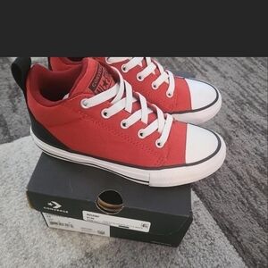 Converse Red and White High-Top Sneakers